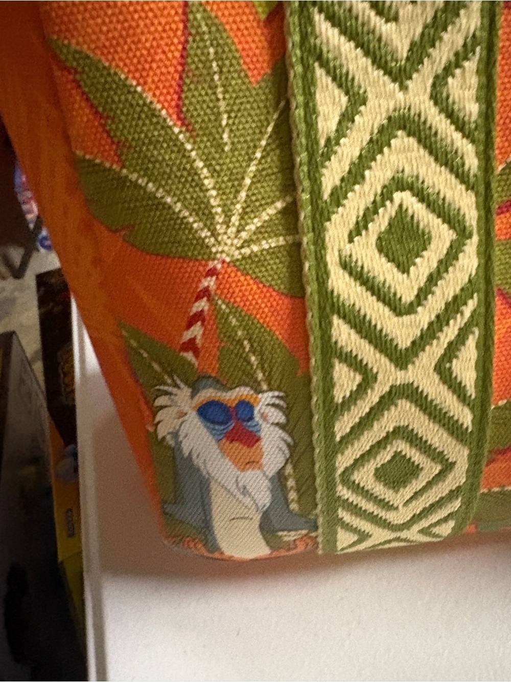 Nwt Disney Lion King Canvas Tote in Orange & Green - Picture 3 of 3